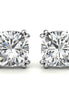 Double Prong Minimal Round Moissanite Earrings