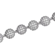 925 Sterling Silver Ball Link Bracelet For Men's