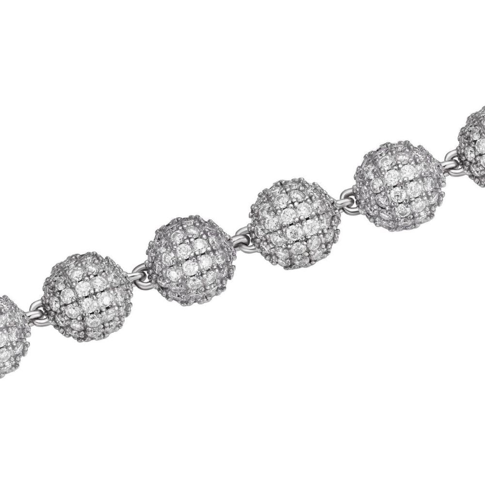 925 Sterling Silver Ball Link Bracelet For Men's