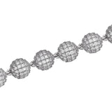 925 Sterling Silver Ball Link Bracelet For Men's