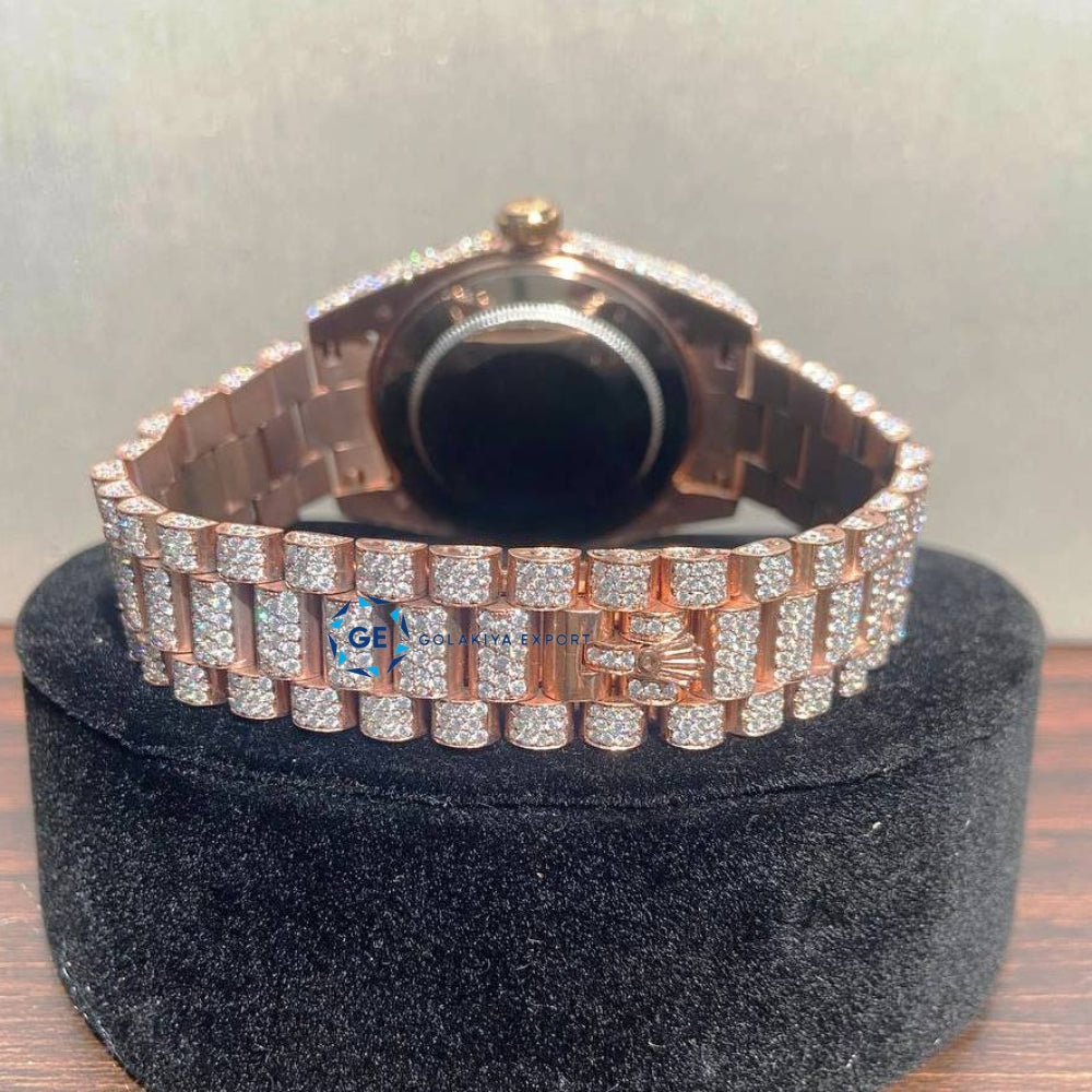 Automatic Day Date Moissanite Diamond Hip Hop Watch For Him