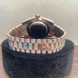 Automatic Day Date Moissanite Diamond Hip Hop Watch For Him