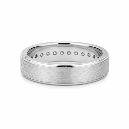 Round Cut Moissanite Channel Set Wedding Band For Men's