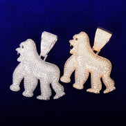 Hip Hop Moissanite Diamond Gorilla Men's Pendant