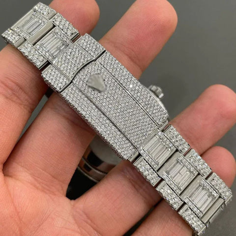 Chrono Dial Baguette Moissanite Watch For Men's