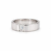 Emerald Moissanite Tension Set Solitaire Men's Ring