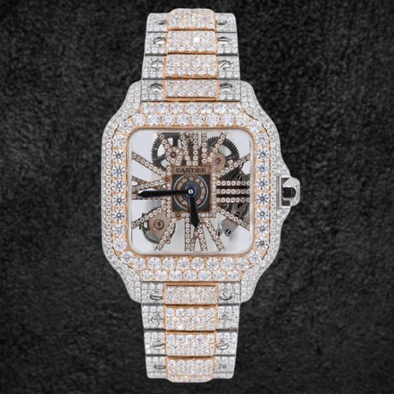 Excellent Moissanite Diamond Iced Out Skeleton Watch For Him