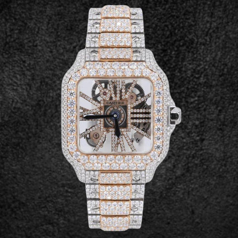 Excellent Moissanite Diamond Iced Out Skeleton Watch For Him