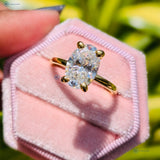 Oval Cut Lab Grown Diamond Hidden Halo Wedding Ring