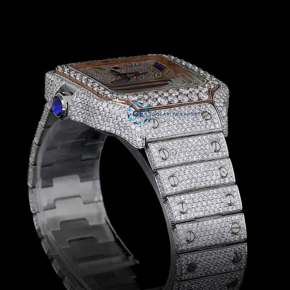 Rainbow Numeric Full Iced Out Luxury Rapper Style Watch For Men's