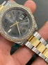 Stainless Steel Grey Dial Moissanite Luxury Watch For Men's