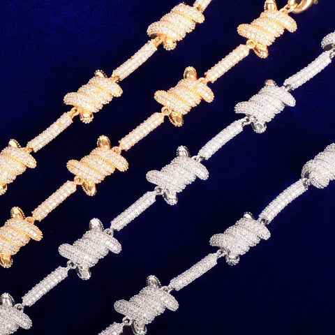 Barbed Wire Iced Out VVS1 Moissanite Chain For Men's