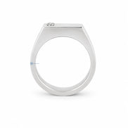 Luxury Moissanite Round Cut Signet Ring For Men's