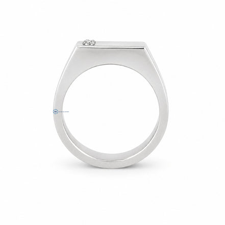 Luxury Moissanite Round Cut Signet Ring For Men's