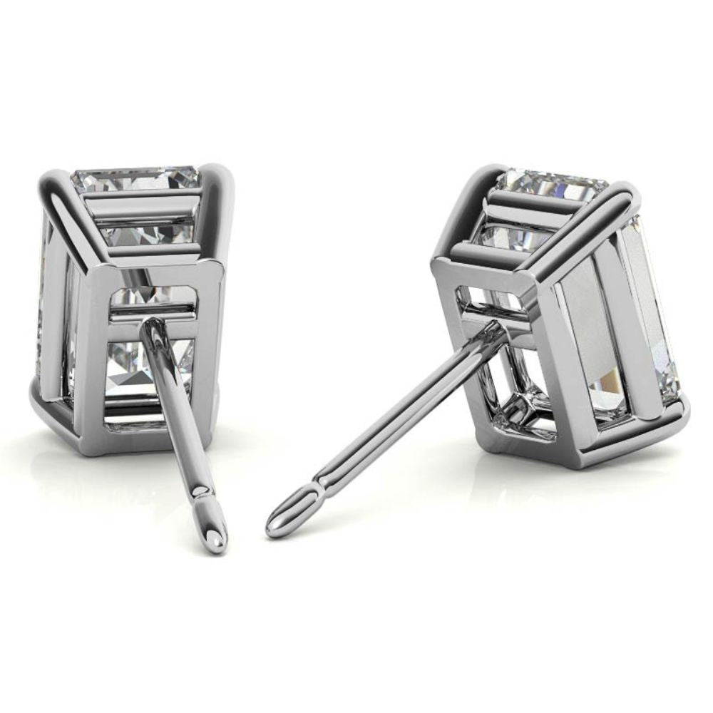 Elegant Emerald Cut Moissanite Stud Earrings