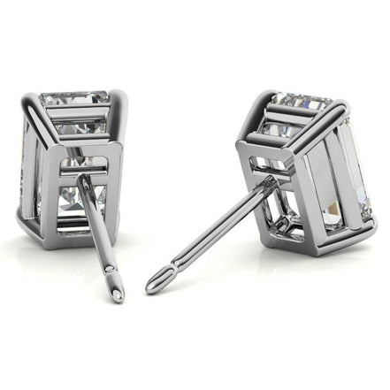 Elegant Emerald Cut Moissanite Stud Earrings