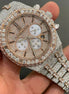 Dual Tone Chrono Dial Moissanite Luxury Watch For Men's