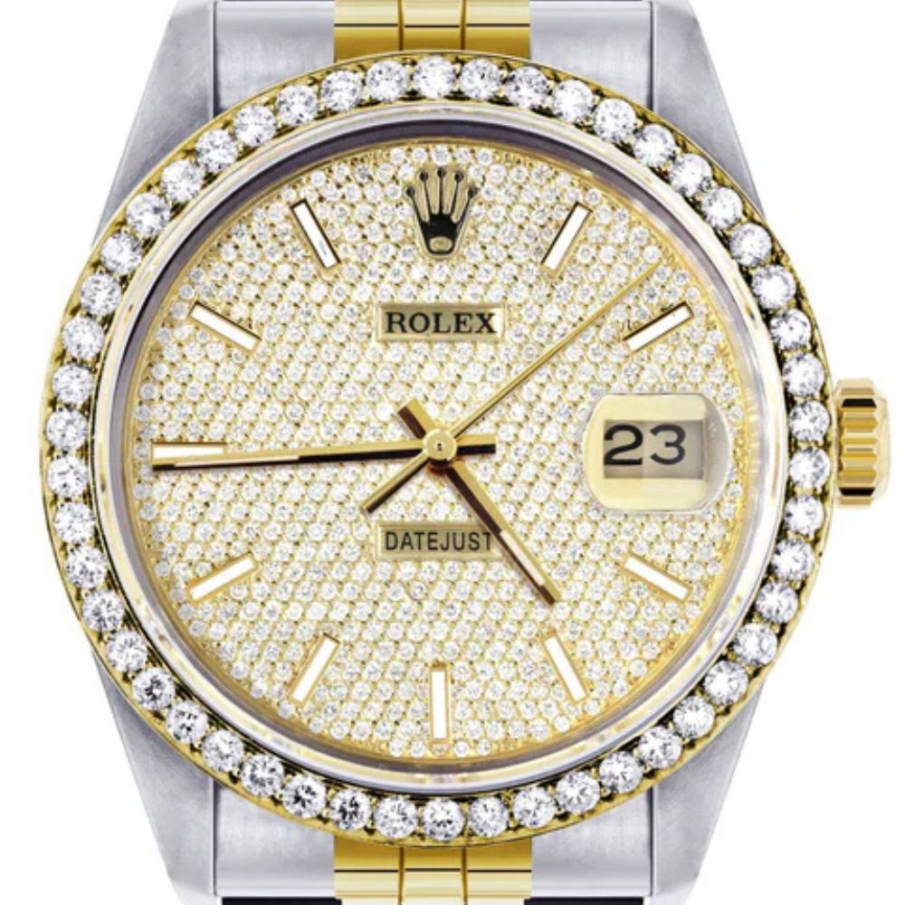 Jubilee Band Custom Moissanite Bezel Dial Watch
