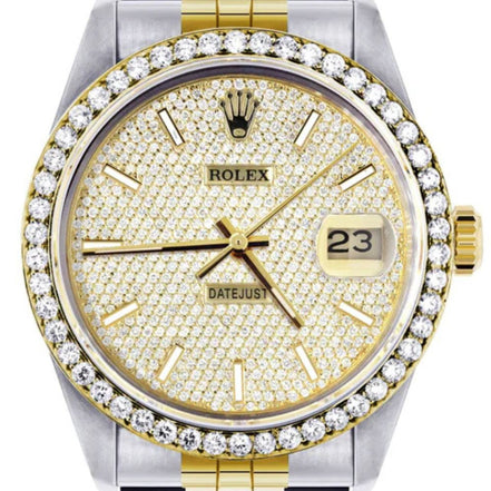 Jubilee Band Custom Moissanite Bezel Dial Watch