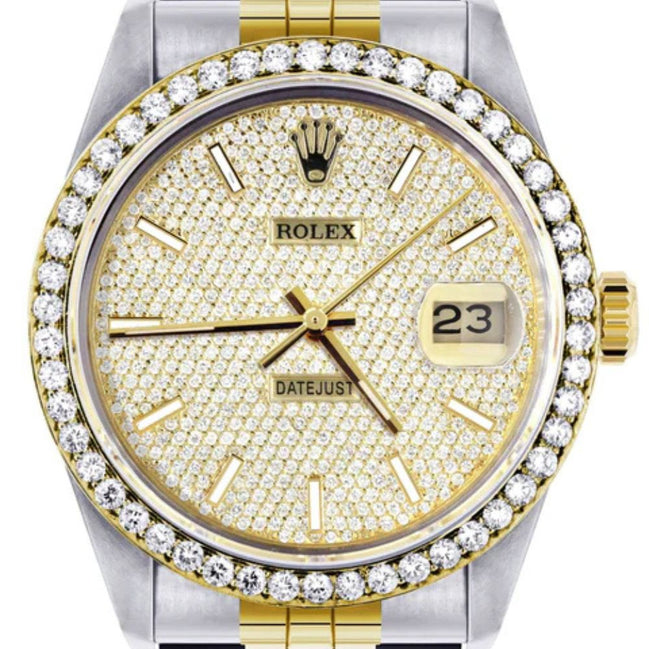 Jubilee Band Custom Moissanite Bezel Dial Watch