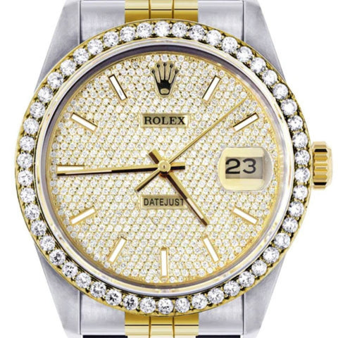 Datejust Jubilee Band Custom Moissanite Bezel Dial Watch