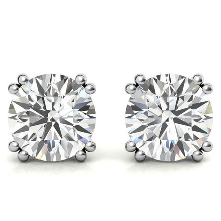 Daily Wear Moissanite Round Cut Stud Earrings