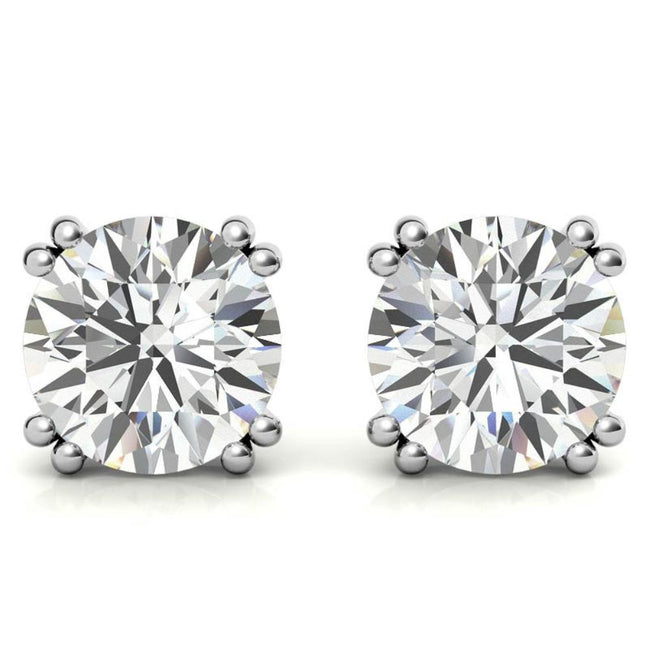 Daily Wear Moissanite Round Cut Stud Earrings