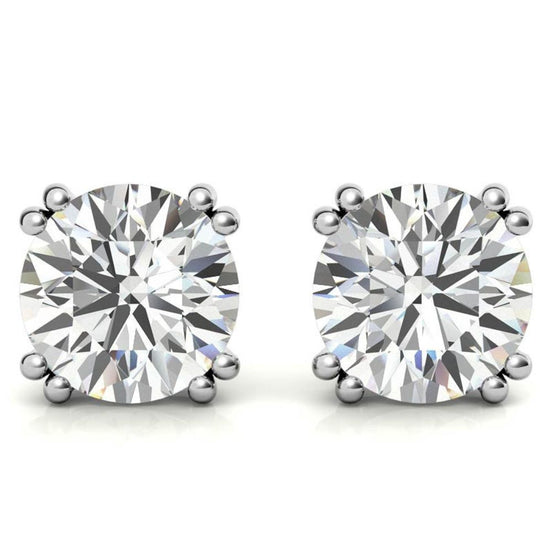 Daily Wear Moissanite Round Cut Stud Earrings