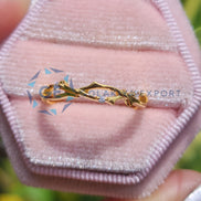 Round Cut Yellow Gold Lab Grown Diamond Band