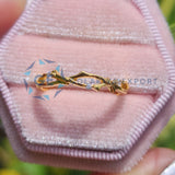 Round Cut Yellow Gold Lab Grown Diamond Band