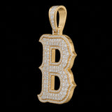 Custom B Name Latter Moissanite Unisex Pendant