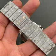 Roman Number Dual Tone Moissanite Hip Hop Watch