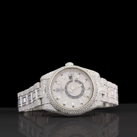 Chrono Dial Iced Out Moissanite Hip Hop Watch