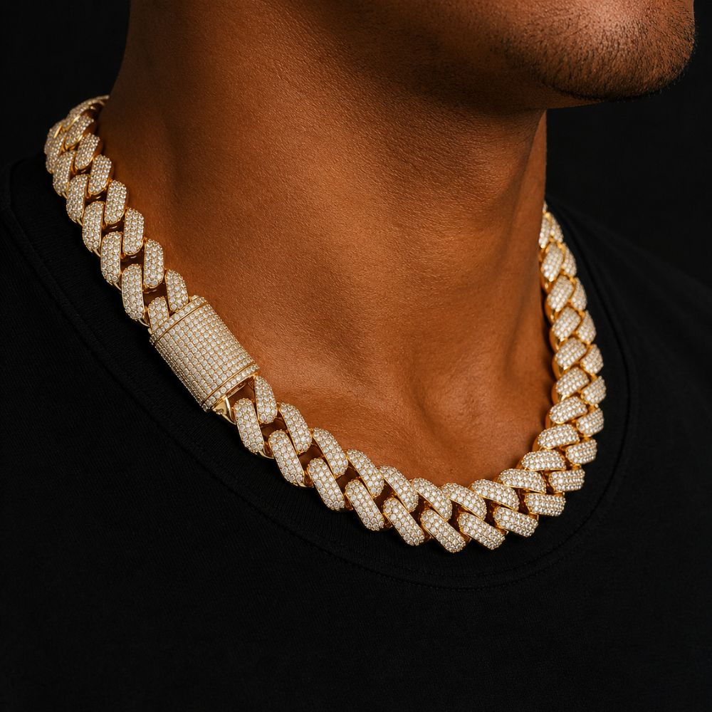 Moissanite Iced Out Luxury Cuban Link Chain For Men's