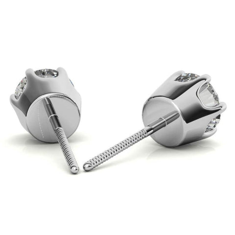 Six Prong Setting Round Cut Moissanite Solitaire Earring
