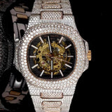 Full Rose Skeleton Moissanite Diamond Wrist Watch