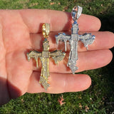 VVS1 Clarity Moissanite Drip of Faith Cross Pendant