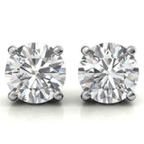 Hidden Halo Round Cut Moissanite Earrings For Her