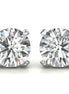 Heart Shaped Prong Round Moissanite Earrings