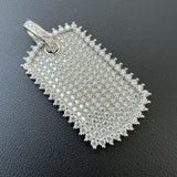 925 Sterling Silver Iced Out Dog Tag Pendant