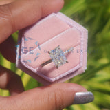 Yellow Gold Radiant Cut Pave Set Ring For Women