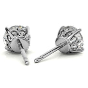 Moissanite Round cut Push Back Stud Earring