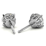Moissanite Round cut Push Back Stud Earring