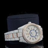 Chrono Dial Dual Tone Moissanite Wrist Watch