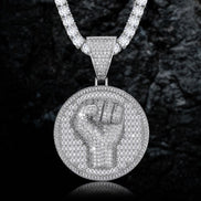 Colorless Moissanite Silver Pendant For Him