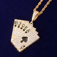Poker Card Moissanite Diamond Men's Hip Hop Pendant