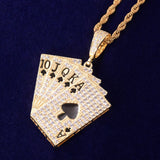 Poker Card Moissanite Diamond Men's Hip Hop Pendant