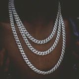 Round Cut Moissanite Diamond Miami Cuban Chain For Men's