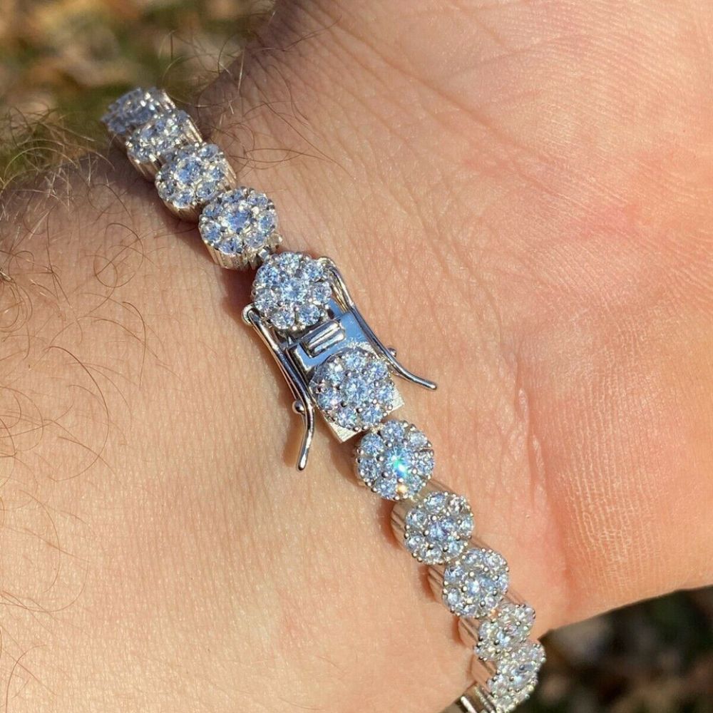 925 Sterling Silver Men's Iced Out Bracelet