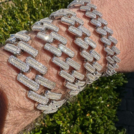 925 Sterling Silver Baguette Moissanite Bracelet